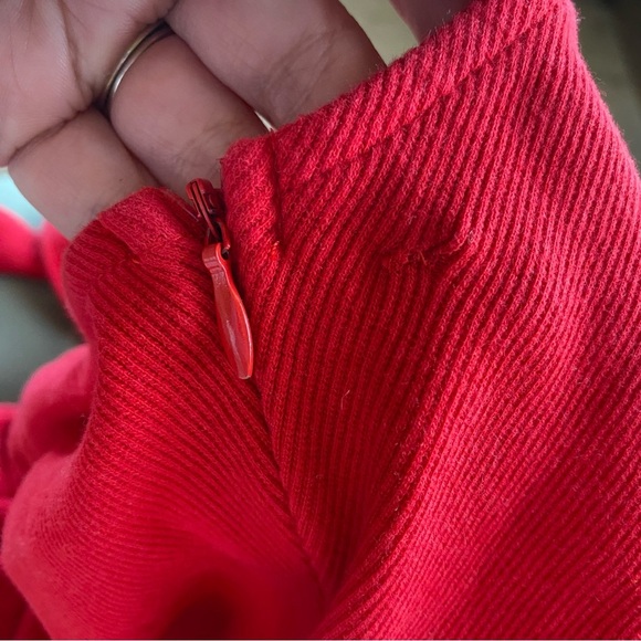 Angel Biba Ribbed Body Suit Tie Shoulder Straps Sleeveless Bright Red: Small - Picture 10 of 10